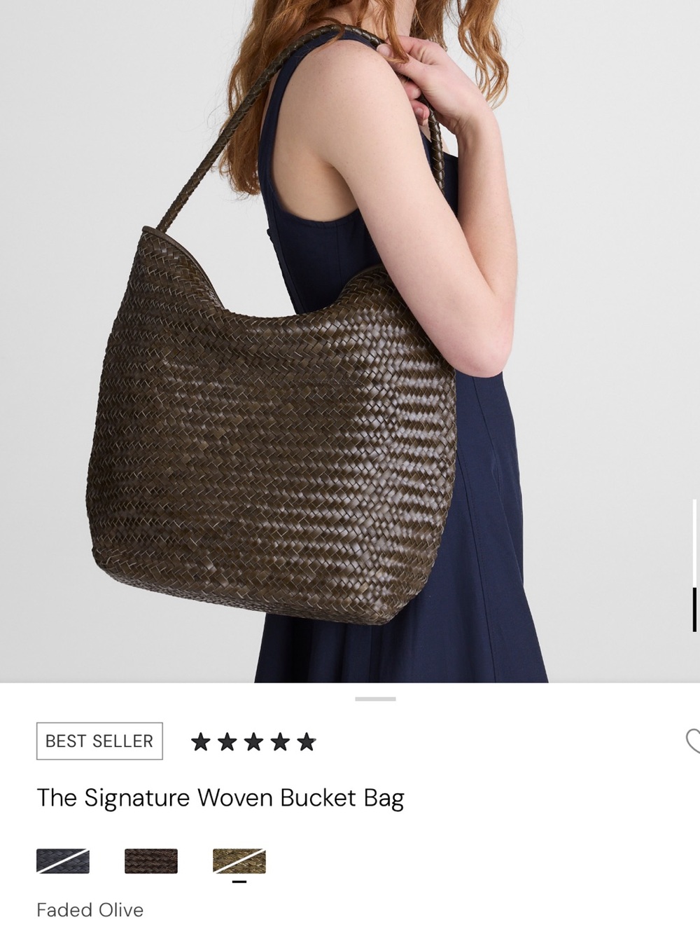 NWT Madewell Signature Woven Shoulder Tote in Faded Olive